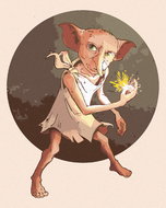 Zuty - Dobby (harry potter), 40×50 cm, without frame and without canvas shut off - Painting by Numbers