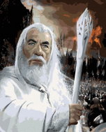 Zuty - Gandalf portrait (Lord of the Rings), 40×50 cm, stretched canvas on frame - Painting by Numbers