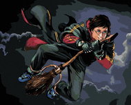 Zuty - Harry Potter on a broom, 40×50 cm, without frame and without canvas shut off - Painting by Numbers