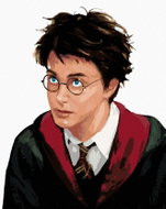 Zuty - Harry Potter portrait, 40×50 cm, stretched canvas on frame - Painting by Numbers