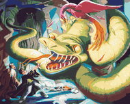 Zuty - Harry potter, basilisk and phoenix, 40×50 cm, stretched canvas on frame - Painting by Numbers