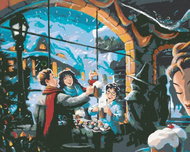 Zuty - Harry potter, hermione and ron in the pub at the three brooms, 40×50 cm, without frame and wi - Painting by Numbers