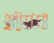Zuty - Illustration of a rake and his treasure (fantastic animals), 40×50 cm, stretched canvas on fr - Painting by Numbers