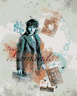 Zuty - Collage of scamander mollok (fantastic animals), 40×50 cm, stretched canvas on frame - Painting by Numbers