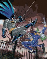 Zuty - Batman and the Joker in Battle, 40×50 cm, stretched canvas on frame - Painting by Numbers