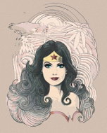 Zuty - Cartoon wonder woman, 40×50 cm, without frame and without canvas shut off - Painting by Numbers