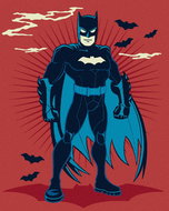 Zuty - Cartoon batman, 40×50 cm, off canvas on frame - Painting by Numbers