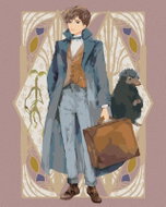 Zuty - Cartoon newt scamander with suitcase, barking twig and rake (fantastic animals), 40×50 cm, be - Painting by Numbers