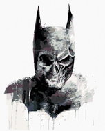 Zuty - Painted skull of batman, 40×50 cm, without frame and without canvas - Painting by Numbers