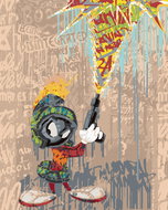 Zuty - Martian marvin graffiti (looney tunes), 40×50 cm, stretched canvas on frame - Painting by Numbers