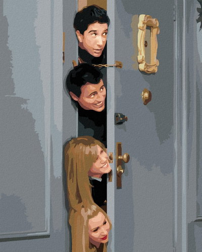 Zuty - Friends at the Door, 40×50 cm, without frame and without canvas shut off - Painting by Numbers - Main image