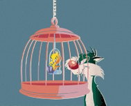 Zuty - Sylvester and tweets in a cage (looney tunes), 40×50 cm, without frame and without shutting d - Painting by Numbers