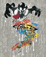 Zuty - Taz graffiti (looney tunes), 40×50 cm, stretched canvas on frame - Painting by Numbers