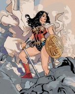 Zuty - Wonder woman and the ruin, 40×50 cm, without frame and without canvas shut off - Painting by Numbers