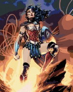 Zuty - Wonder woman on a rock, 40×50 cm, off canvas on frame - Painting by Numbers