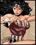 Zuty - Wonder woman flowing hair, 40×50 cm, off canvas on frame - Painting by Numbers