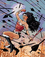 Zuty - Wonder woman arrows, 40×50 cm, off canvas on frame - Painting by Numbers