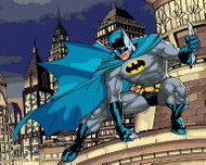 Zuty - Batman at the top of a skyscraper, 40×50 cm, without frame and without canvas shut off - Painting by Numbers