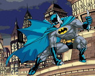 Zuty - Batman on top of a skyscraper, 40×50 cm, stretched canvas on frame - Painting by Numbers