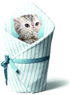 Impar Cat Swaddle Blanket, Blue Stripes - Swaddle Blanket