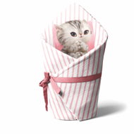 Impar Swaddle Wrap Cat Pink Stripes - Swaddle Blanket
