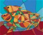 Abstraktní kubické ryby, 80×100 cm, bez rámu a bez vypnutí plátna - Painting by Numbers