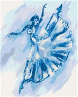 Abstraktní modrá baletka, 80×100 cm, vypnuté plátno na rám - Painting by Numbers