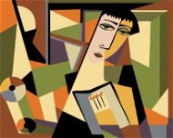Abstraktní žena v kubickém stylu I, 40×50 cm, bez rámu a bez vypnutí plátna - Painting by Numbers