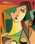 Abstraktná žena v kubickom štýle, 80 × 100 cm, bez rámu a bez napnutia plátna - Maľovanie podľa čísel