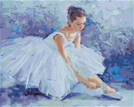 Baletka zavazující si své baletní špičky, 80×100 cm, vypnuté plátno na rám - Painting by Numbers