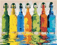 Farebné fľaše, 80 × 100 cm, bez rámu a bez vypnutia plátna - Maľovanie podľa čísel