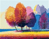 Farebné stromy na okraji lesa, 80 × 100 cm, bez rámu a bez vypnutia plátna - Maľovanie podľa čísel