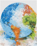 Barevný globus, 40×50 cm, bez rámu a bez vypnutí plátna - Painting by Numbers