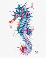 Farebný morský koník, 40 × 50 cm, bez rámu a bez vypnutia plátna - Maľovanie podľa čísel