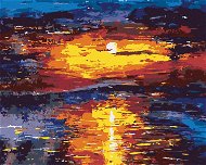 Barevný západ slunce, 80×100 cm, vypnuté plátno na rám - Painting by Numbers