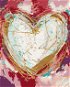 Bílé srdce na barevném pozadí (Haley Bush), 80×100 cm, bez rámu a bez vypnutí plátna - Painting by Numbers