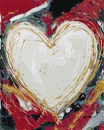 Biele srdce na farebnom pozadí II (Haley Bush), 80 × 100 cm, plátno napnuté na rám - Maľovanie podľa čísel
