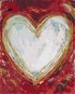 Bílé srdce na červeném pozadí (Haley Bush), 40×50 cm, bez rámu a bez vypnutí plátna - Painting by Numbers