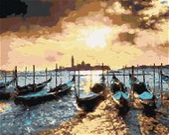 Bouřka nad gondoly v Benátkách, 80×100 cm, bez rámu a bez vypnutí plátna - Painting by Numbers