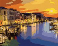 Canal Grande v letní noci v Benátkách, 80×100 cm, bez rámu a bez vypnutí plátna - Painting by Numbers