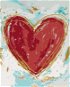Červené srdce na barevném pozadí (Haley Bush), 80×100 cm, bez rámu a bez vypnutí plátna - Painting by Numbers