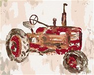 Červený traktor (Haley Bush), 80 × 100 cm, bez rámu a bez napnutia plátna - Maľovanie podľa čísel