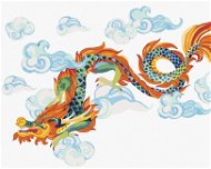 Čínsky drak v oblakoch, 80 × 100 cm, plátno napnuté na rám - Maľovanie podľa čísel