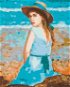 Dívka v modrých šatech s kloboukem, 40×50 cm, bez rámu a bez vypnutí plátna - Painting by Numbers