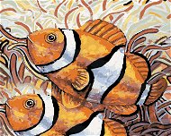 Dvě ryby Nemo, 80×100 cm, bez rámu a bez vypnutí plátna - Painting by Numbers