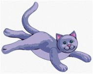 Fialová plyšová mačička (Sue Ellen Brown), 80 × 100 cm, bez rámu a bez napnutia plátna - Maľovanie podľa čísel