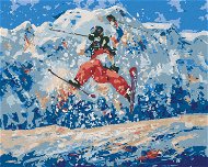 Freestyle lyžař, 80×100 cm, vypnuté plátno na rám - Painting by Numbers
