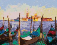 Gondoly v Benátkách, 80×100 cm, vypnuté plátno na rám - Painting by Numbers