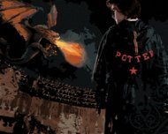 Harry Potter v aréně s drakem, 40×50 cm, bez rámu a bez vypnutí plátna - Painting by Numbers