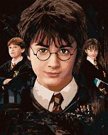 Harry Potter, Hermiona a Ron, 40×50 cm, bez rámu a bez vypnutí plátna - Painting by Numbers
